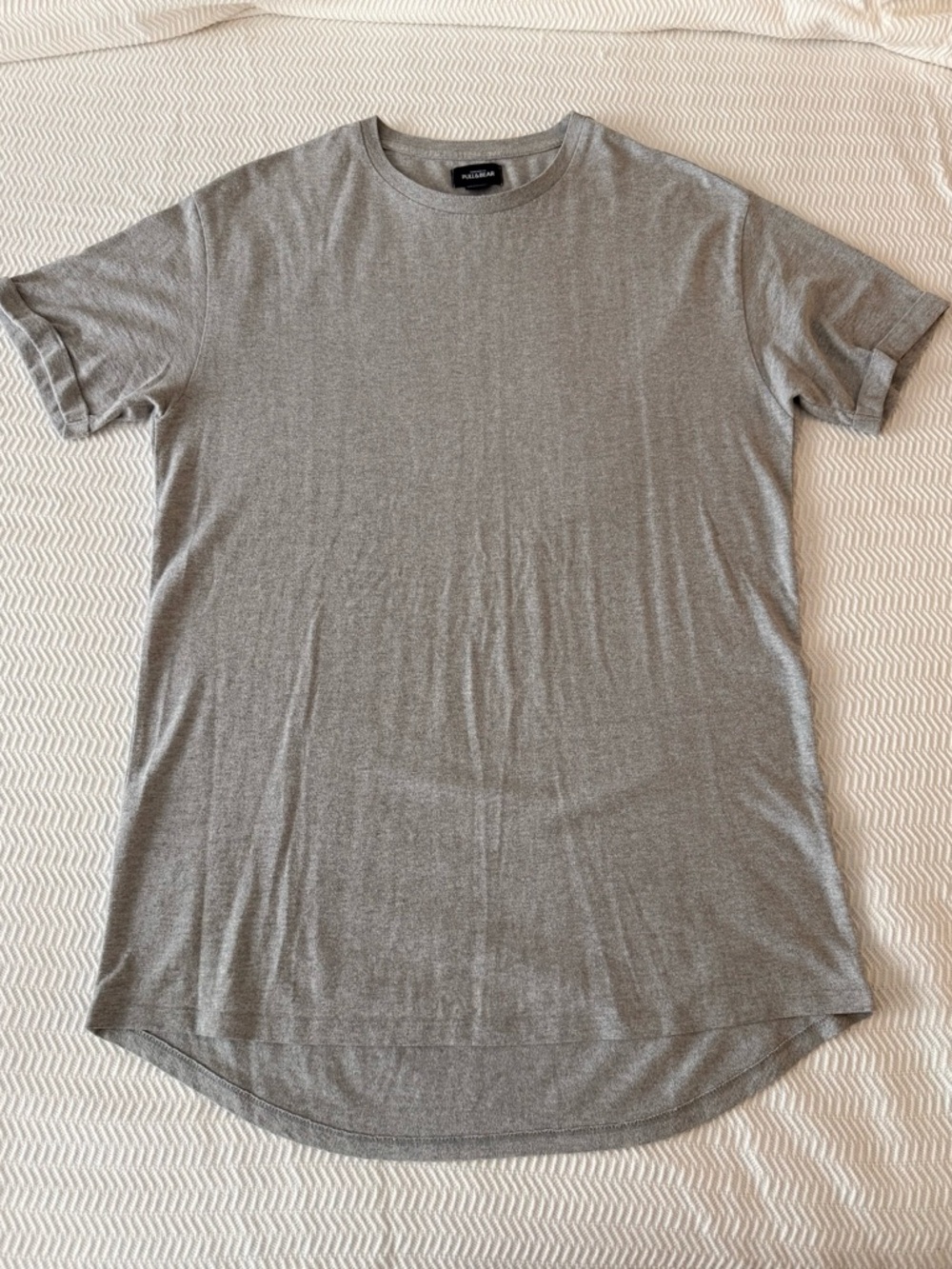 Pull&Bear Oversized Men’s Grey Crew Neck T-Shirt
